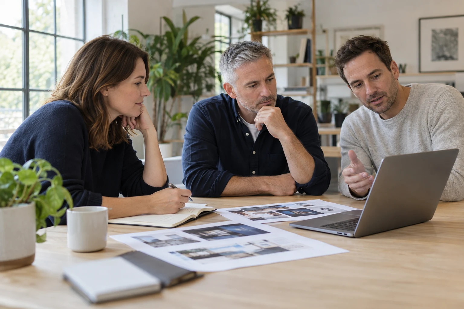 Illustrative sample photo of digital specialists discussing a project